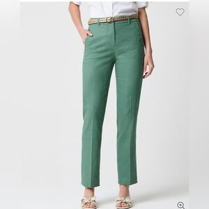 J Crew Kallie Stretch Linen-Blend Straight Leg Pant